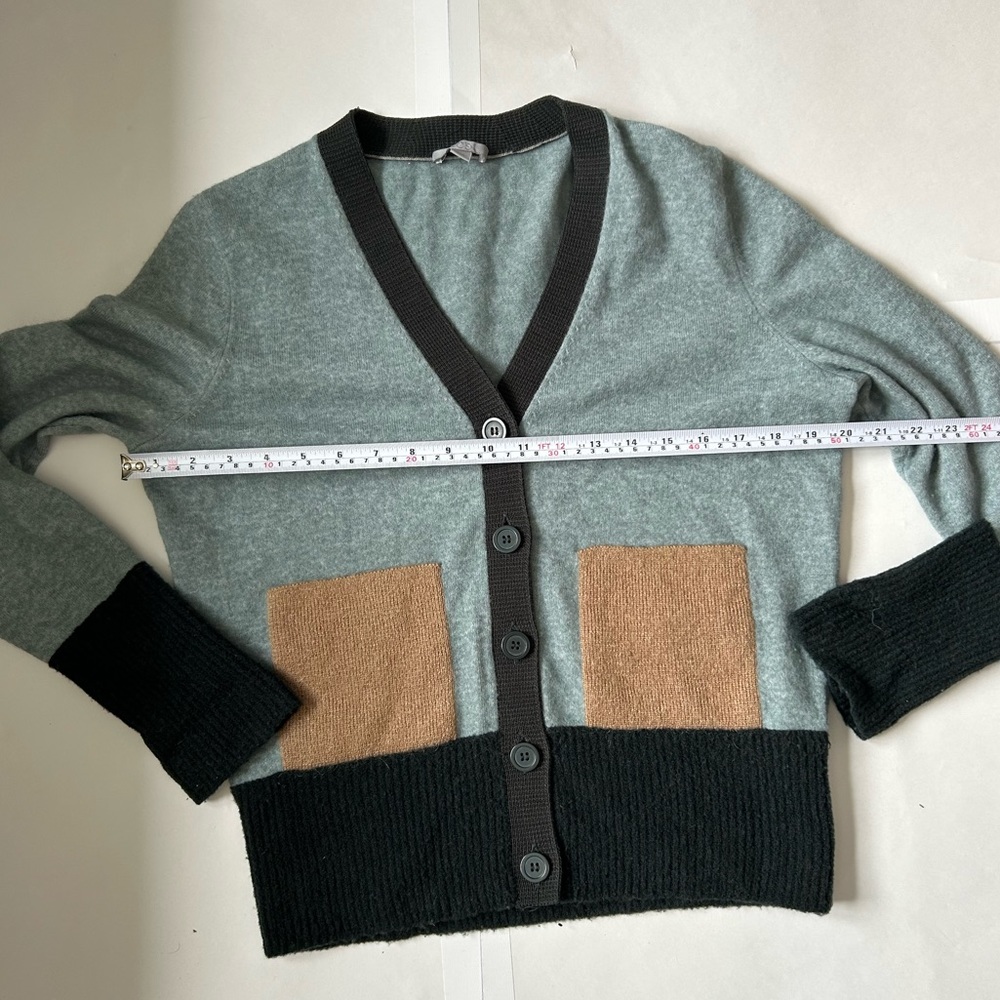 COS Colour-block Cardigan Sweater In Green size S - Picture 12 of 14